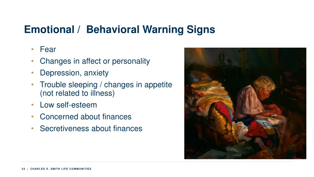 emotional behavioral warning signs