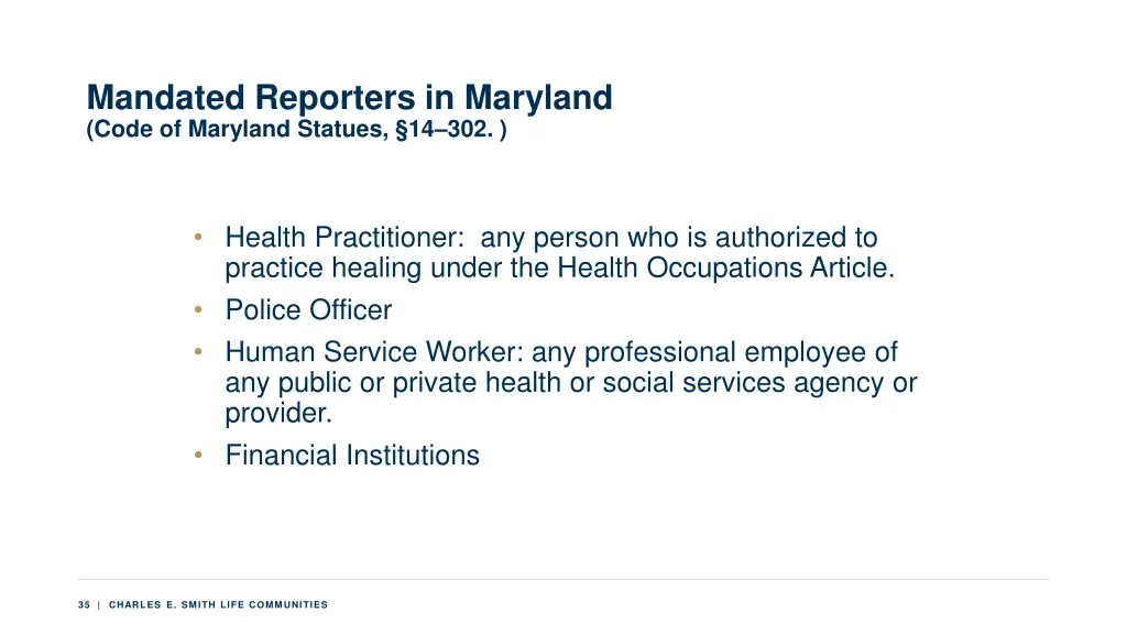 mandated reporters in maryland code of maryland