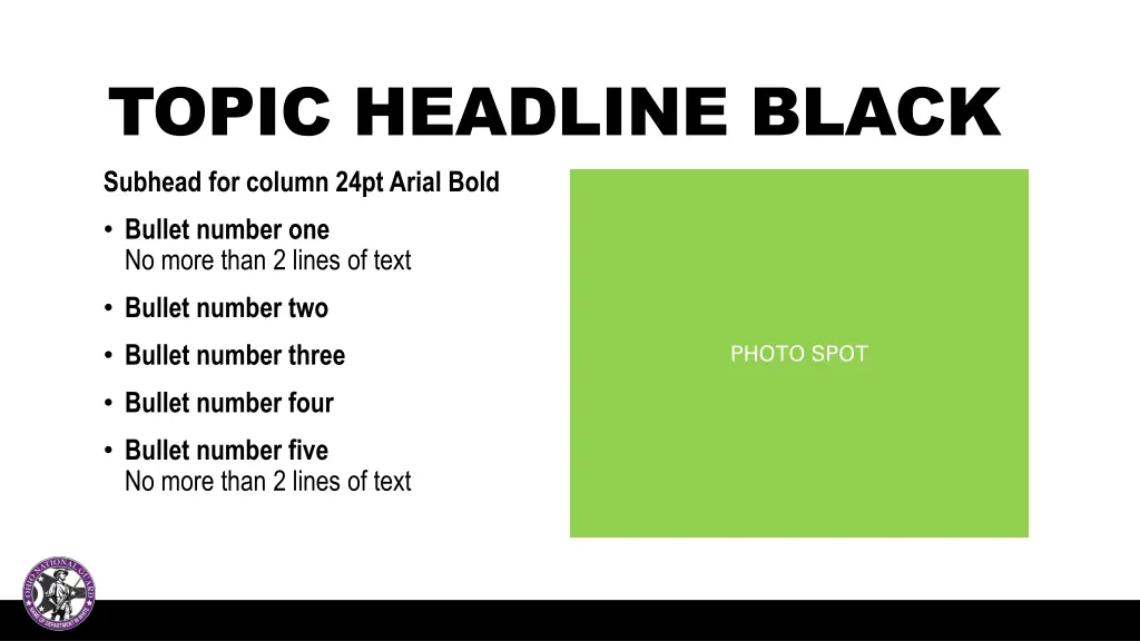 topic headline black subhead for column 24pt