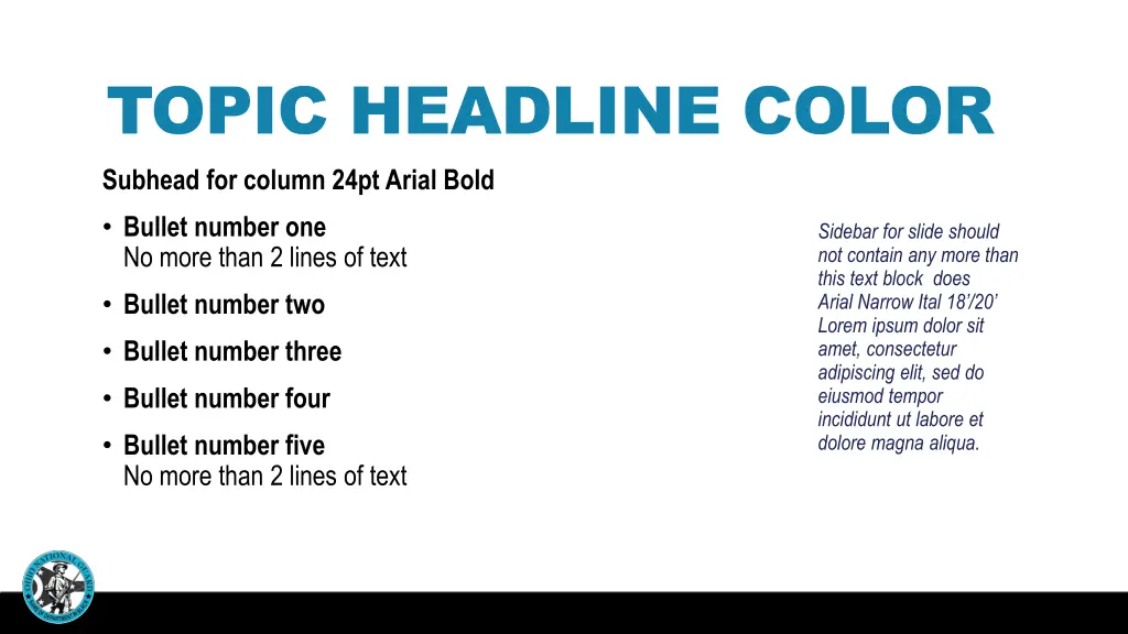 topic headline color subhead for column 24pt 2