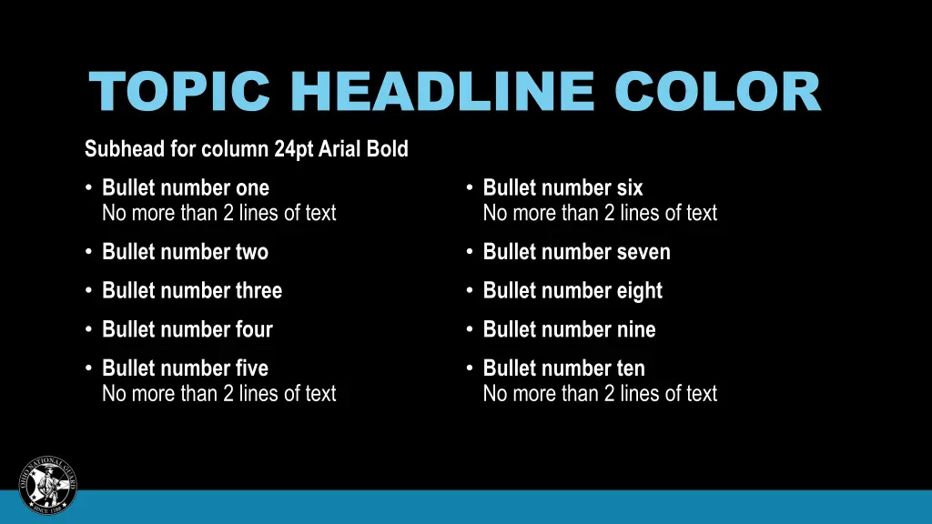 topic headline color subhead for column 24pt