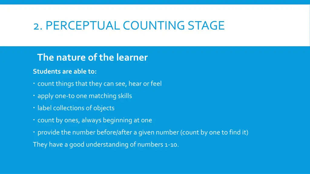 2 perceptual counting stage