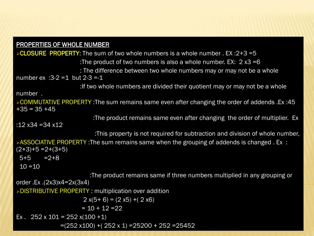 properties of whole number properties of whole