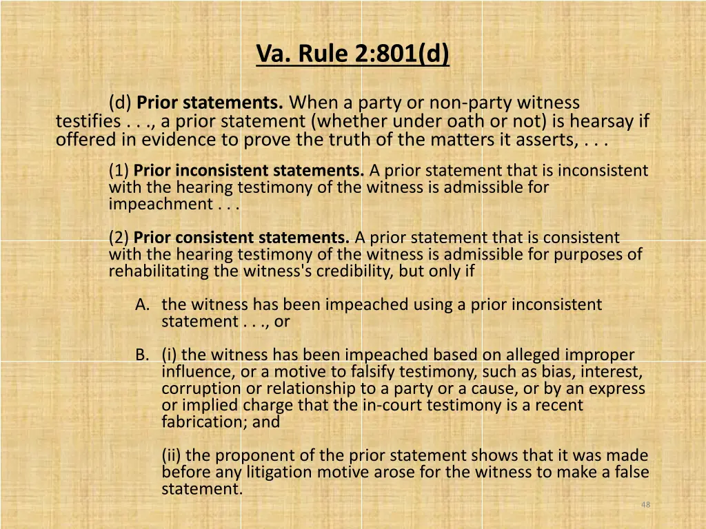 va rule 2 801 d