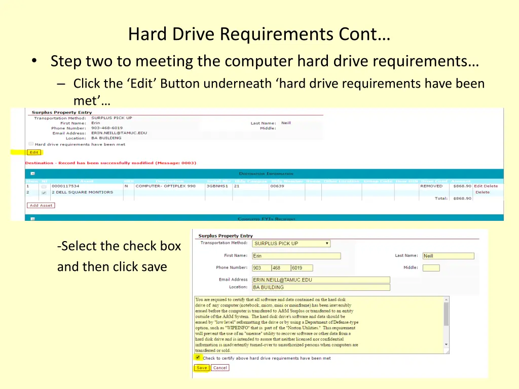 hard drive requirements cont step two to meeting