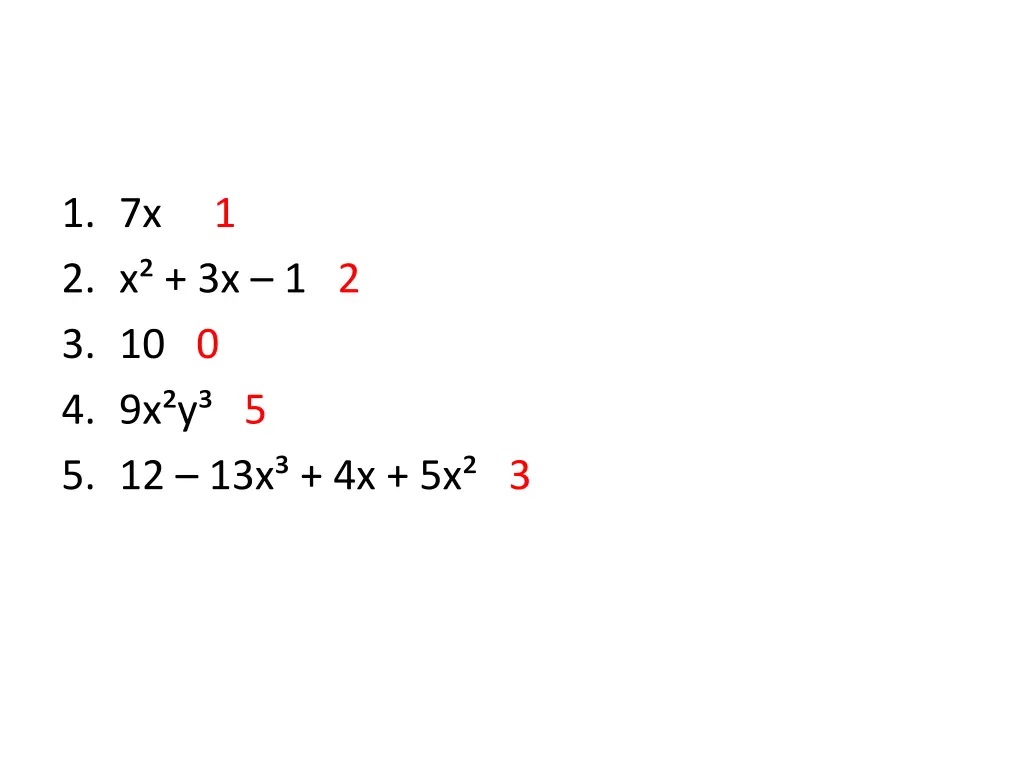 1 7x 1 2 x 3x 1 2 3 10 0 4 9x y 5 5 12 13x 4x 5x 3