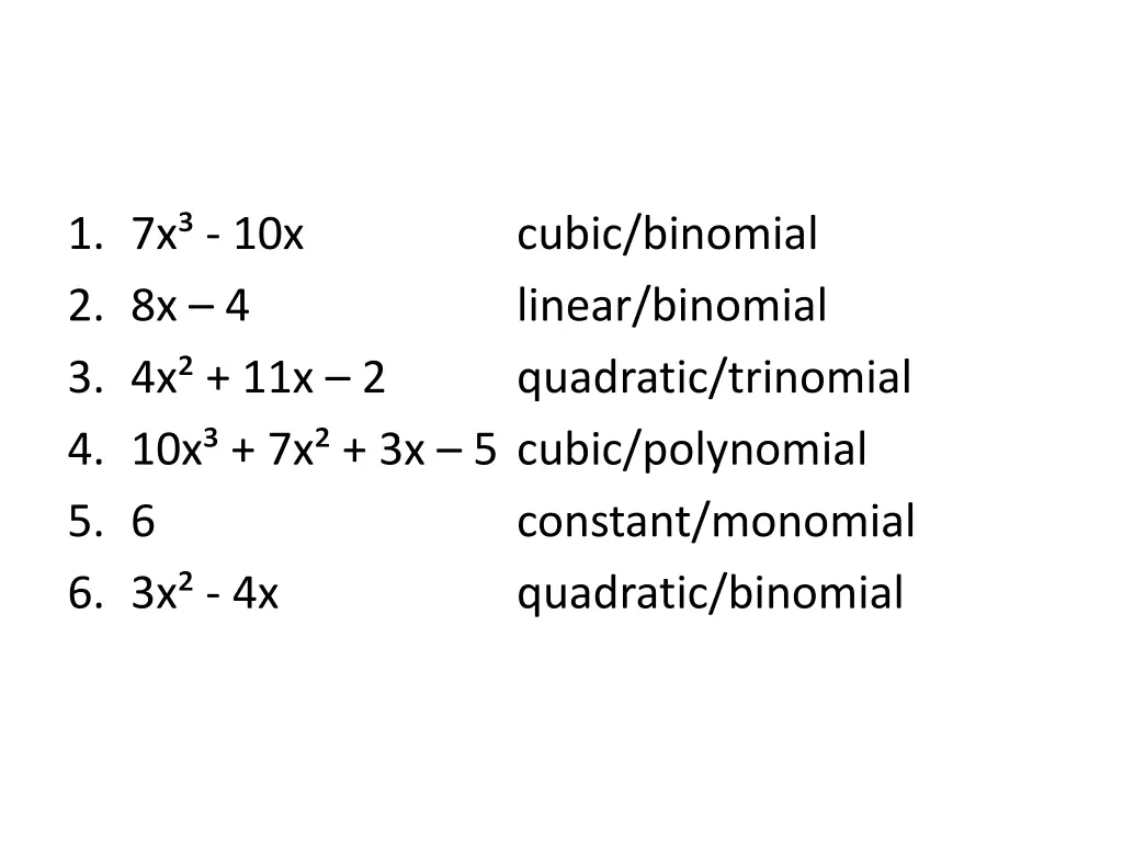 1 7x 10x 2 8x 4 3 4x 11x 2 4 10x 7x 3x 5 cubic