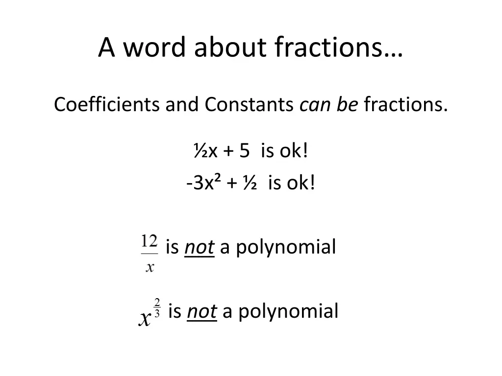 a word about fractions