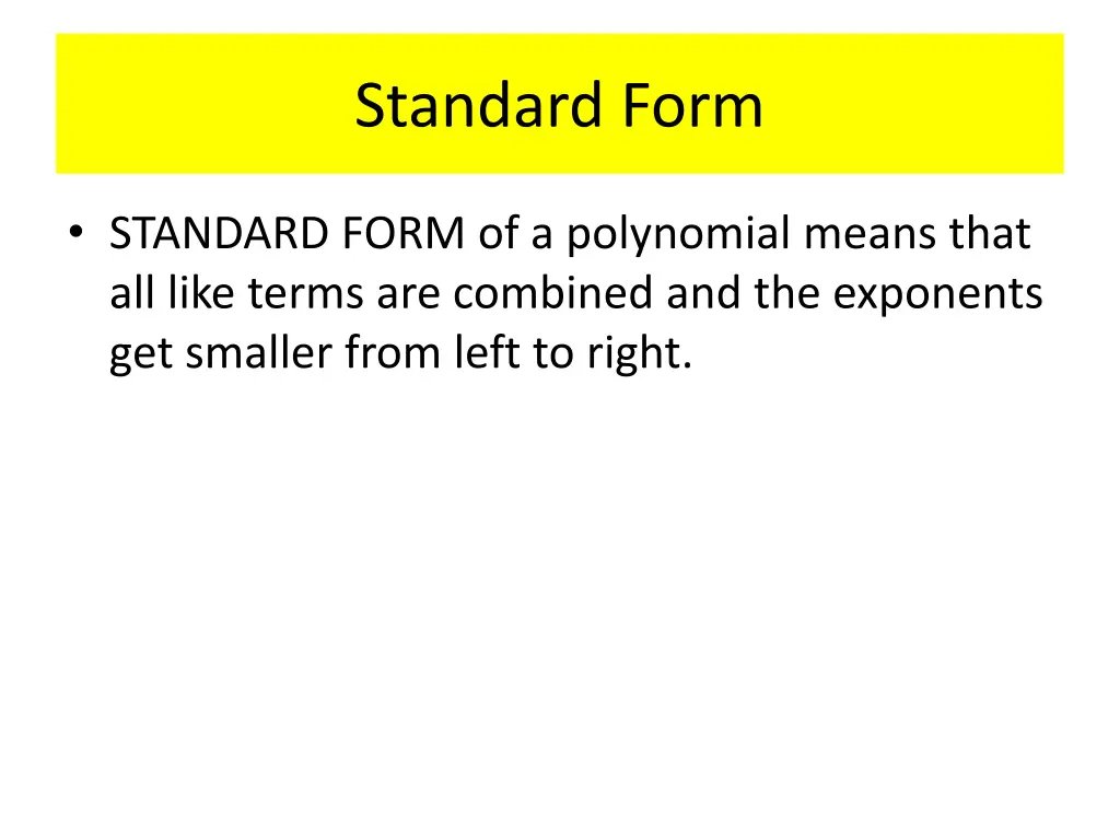 standard form