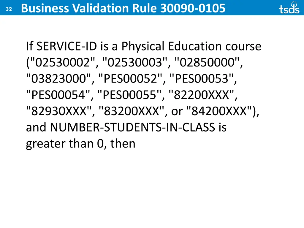 32 business validation rule 30090 0105