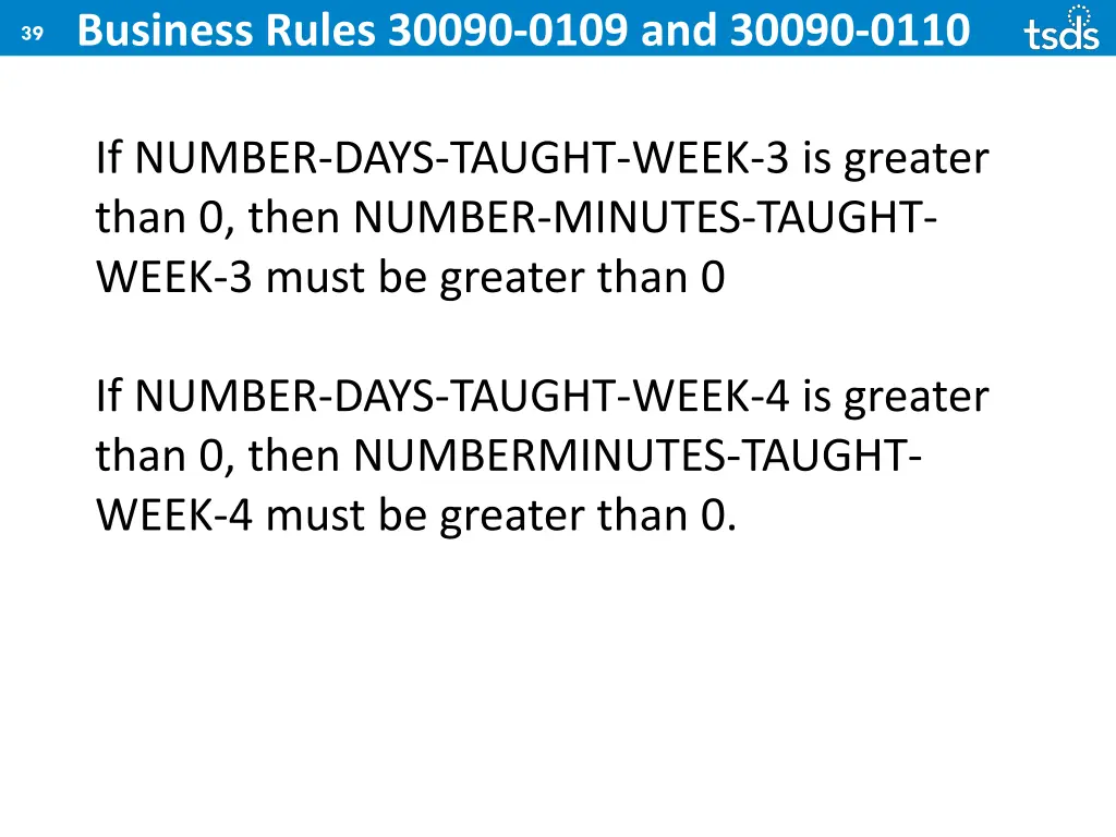 39 business rules 30090 0109 and 30090 0110