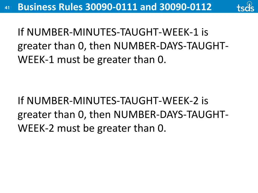 41 business rules 30090 0111 and 30090 0112