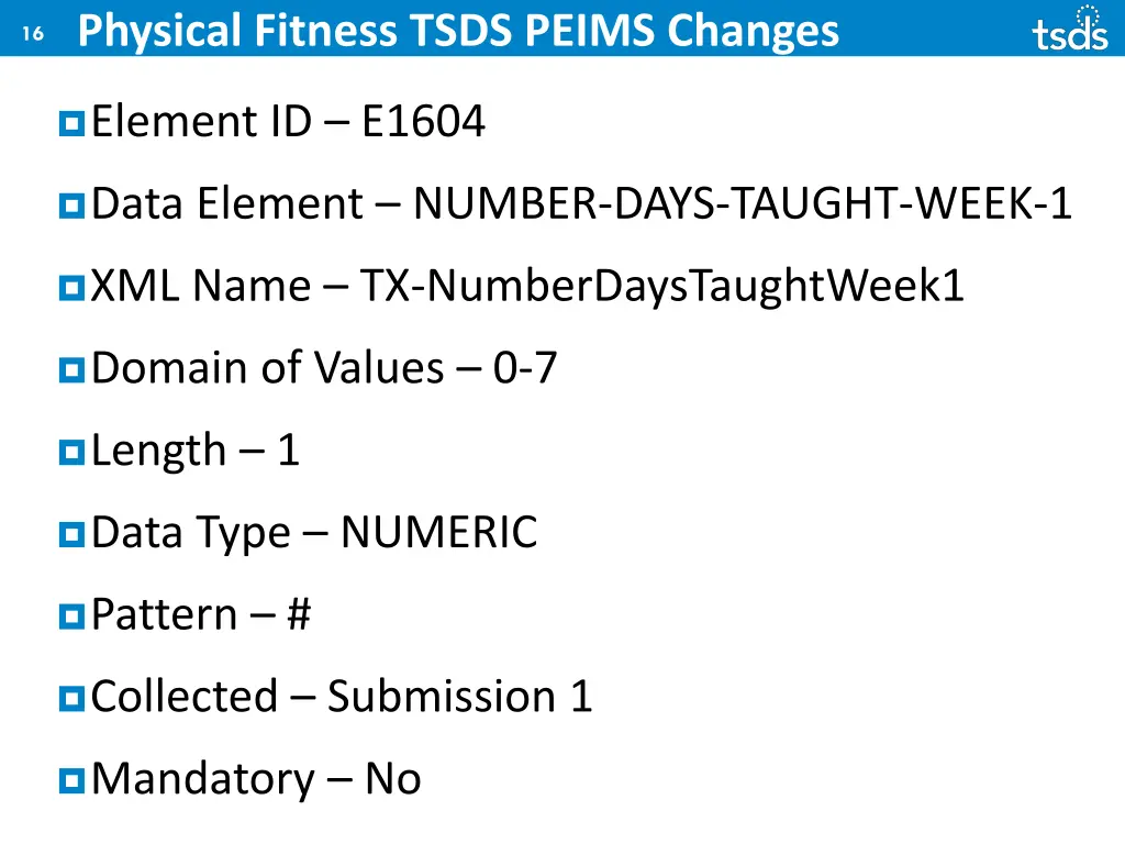 physical fitness tsds peims changes 3