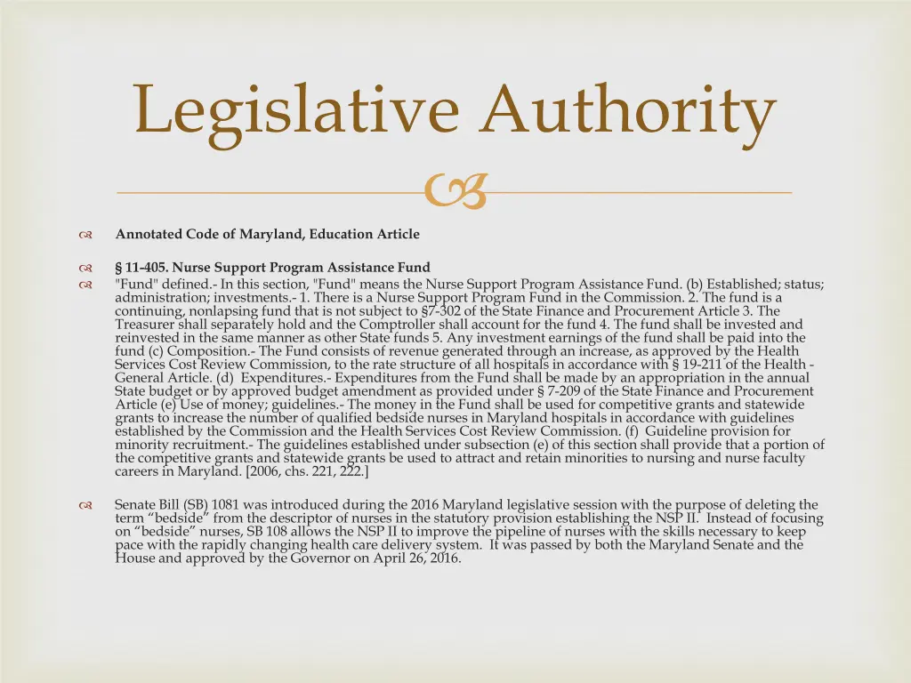 legislative authority