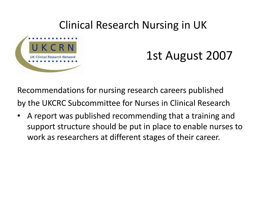 clinical research nursing in uk