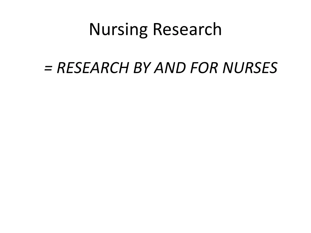 nursing research