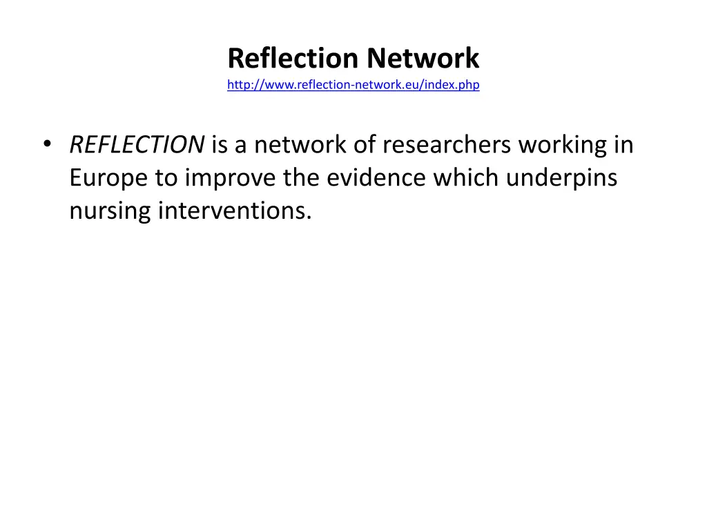 reflection network http www reflection network