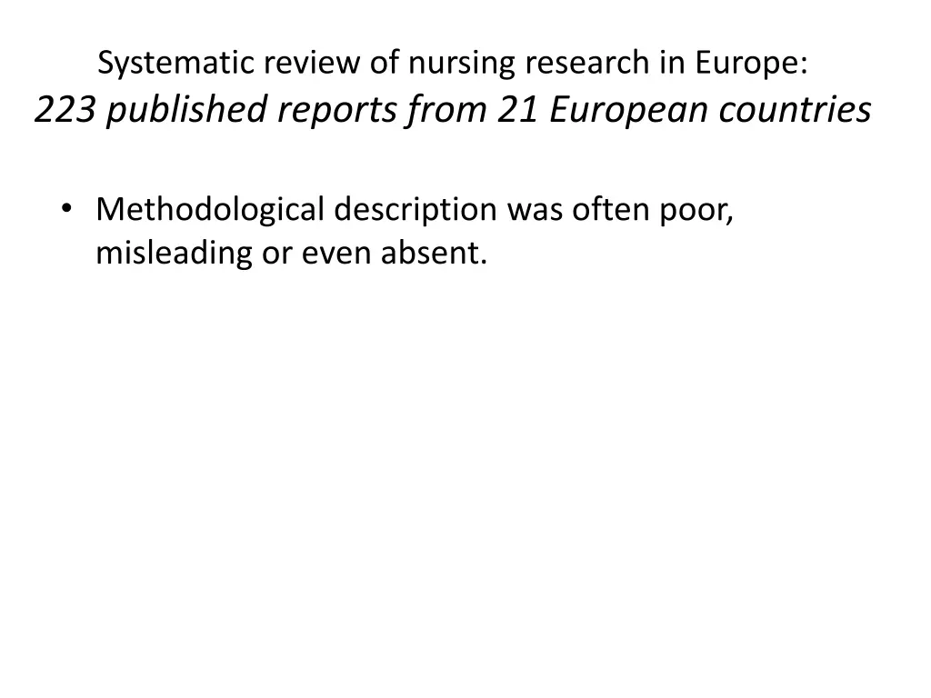 systematic review of nursing research in europe 1