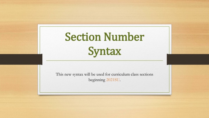 section number section number syntax syntax