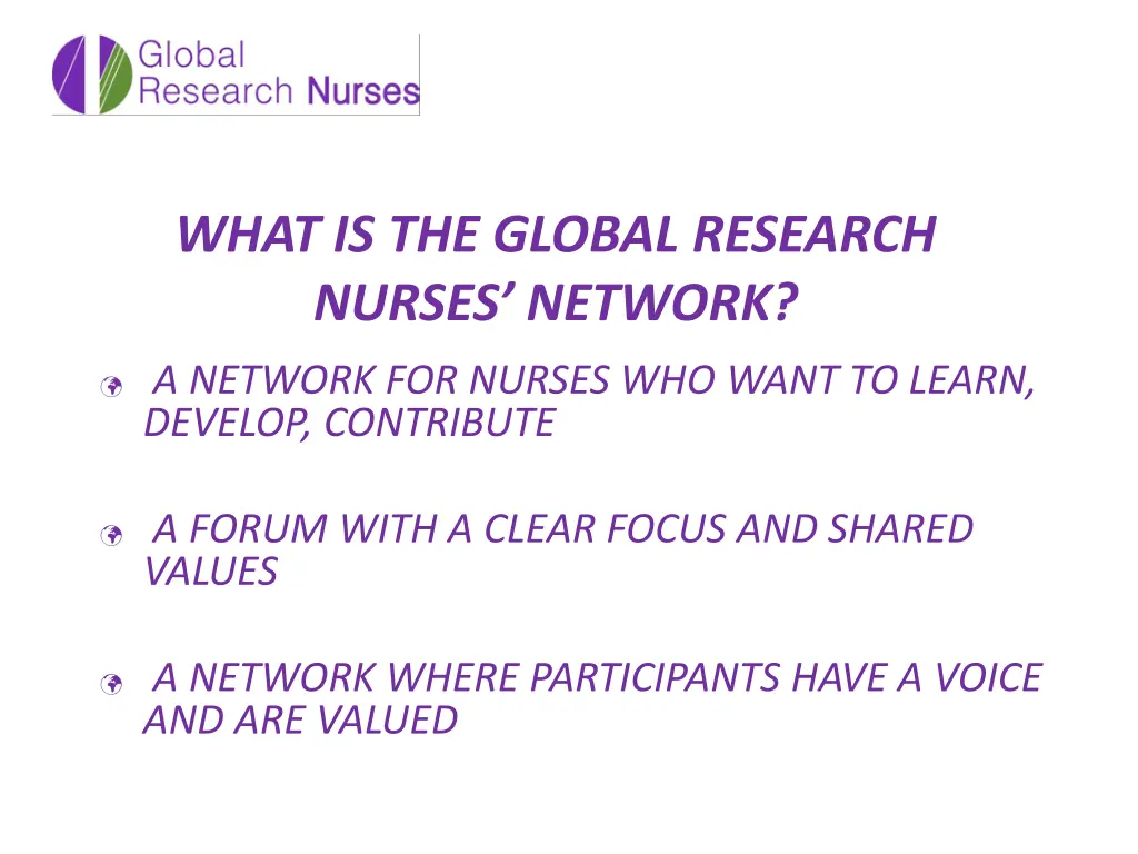 what is the global research nurses network 2