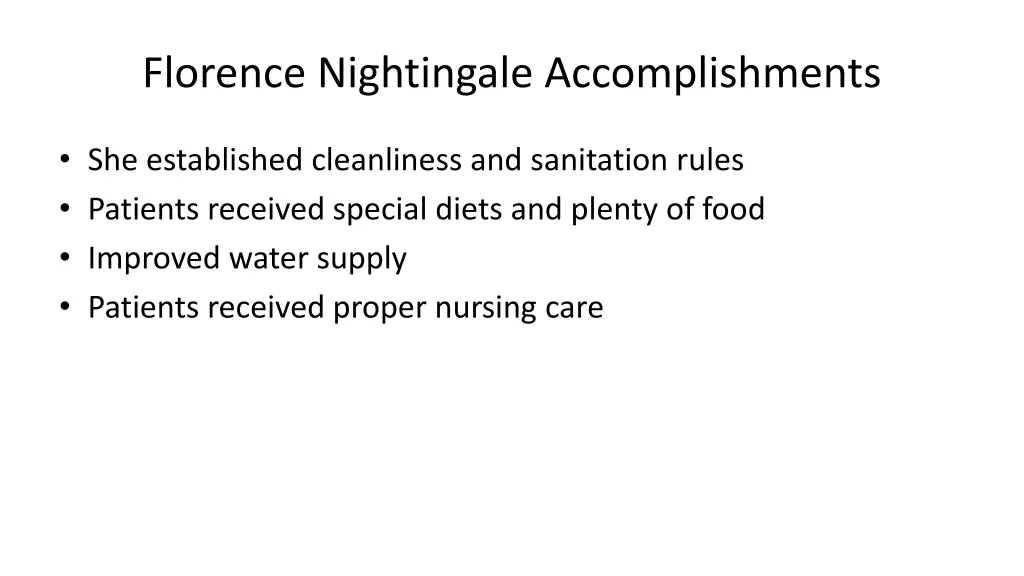 florence nightingale accomplishments