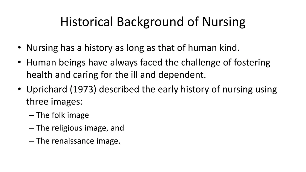 historical background of nursing 1