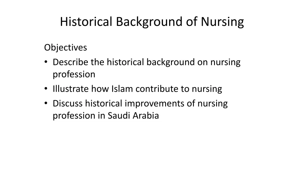 historical background of nursing