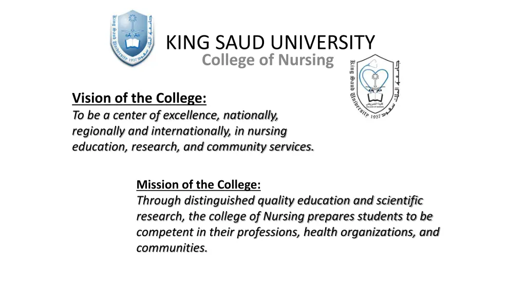 king saud university college of nursing