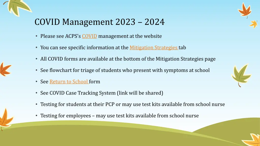 covid management 2023 2024