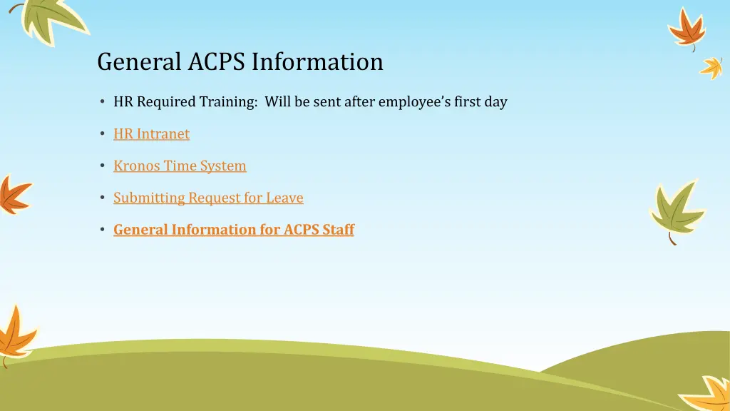 general acps information