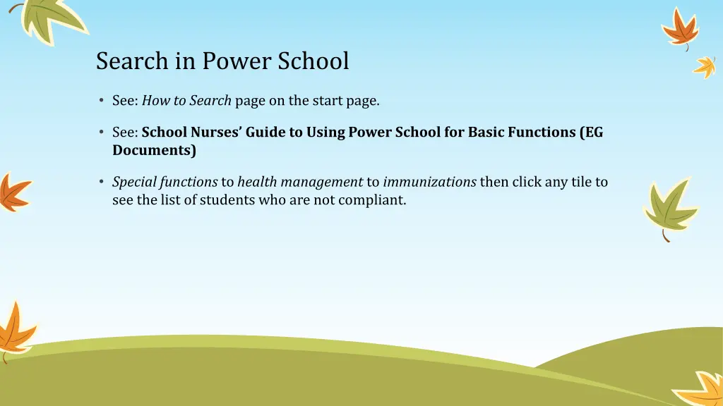 search in power school