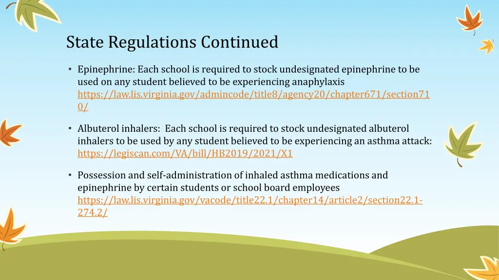 state regulations continued