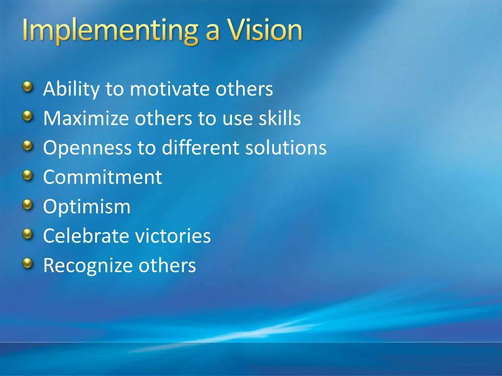 implementing a vision