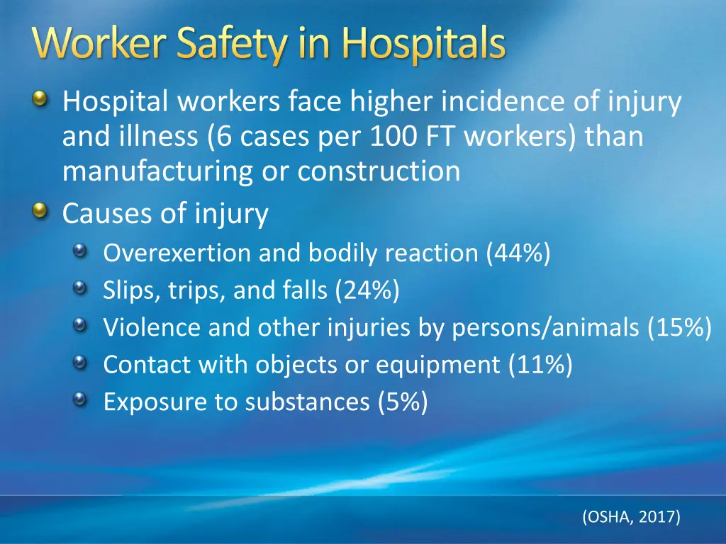 worker safety in hospitals