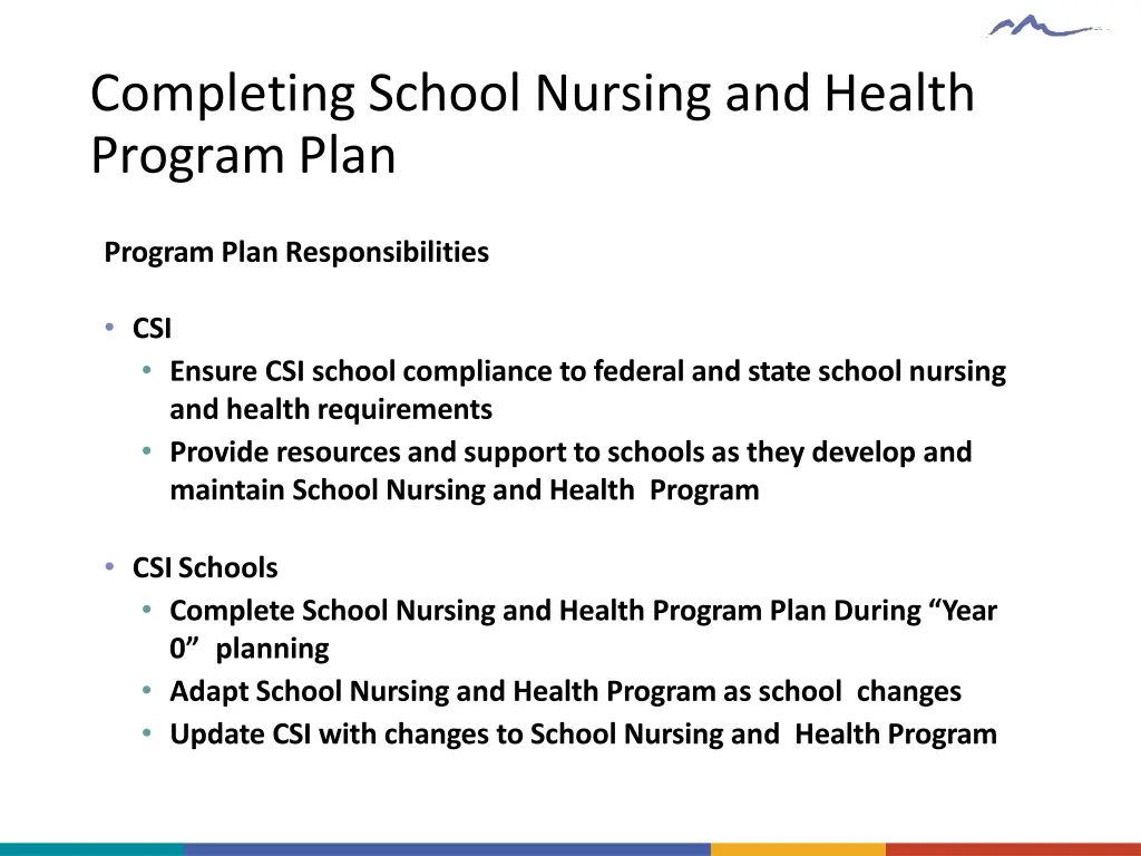 completing school nursing andhealth programplan