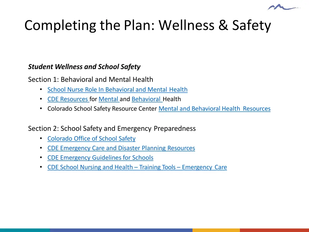 completing theplan wellness safety