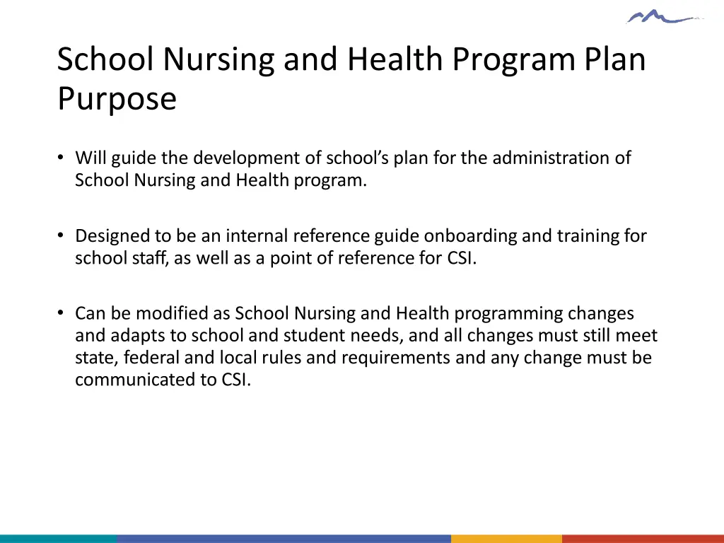 school nursing and health program plan purpose