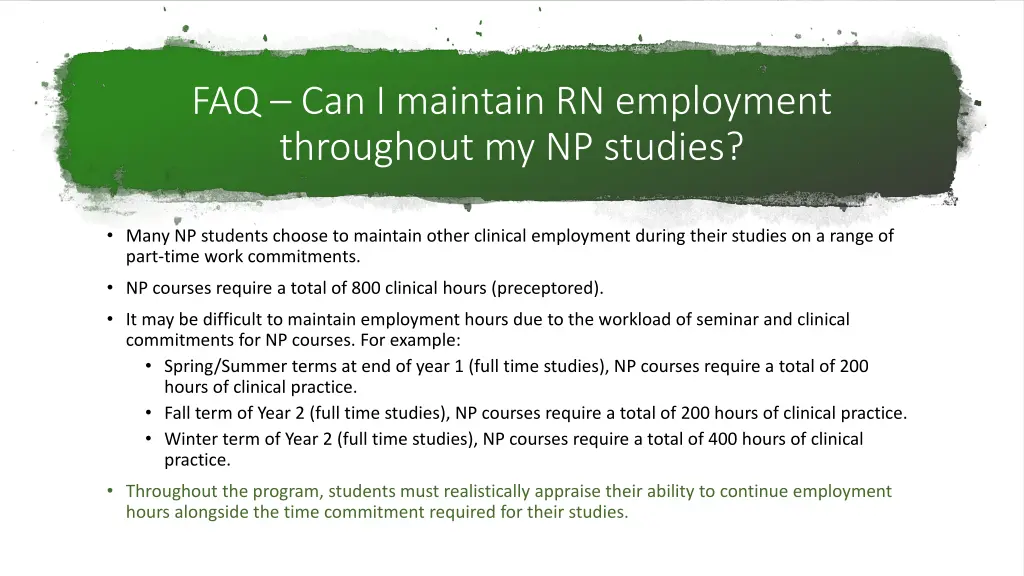 faq can i maintain rn employment throughout