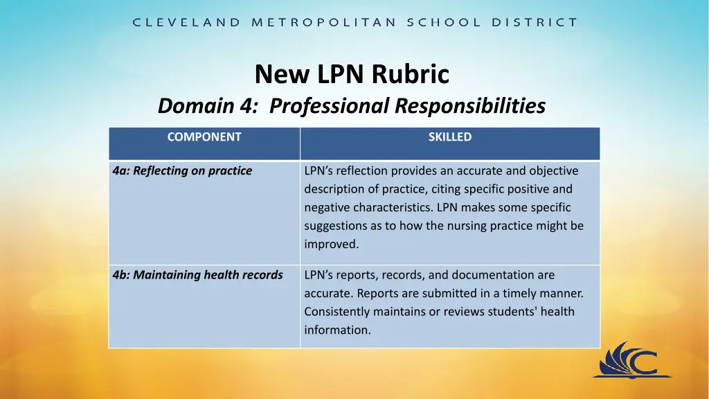 new lpn rubric domain 4 professional