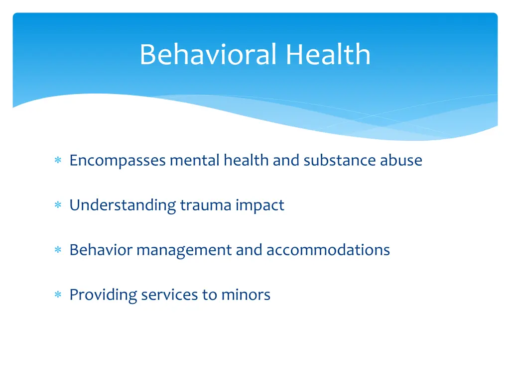 behavioral health