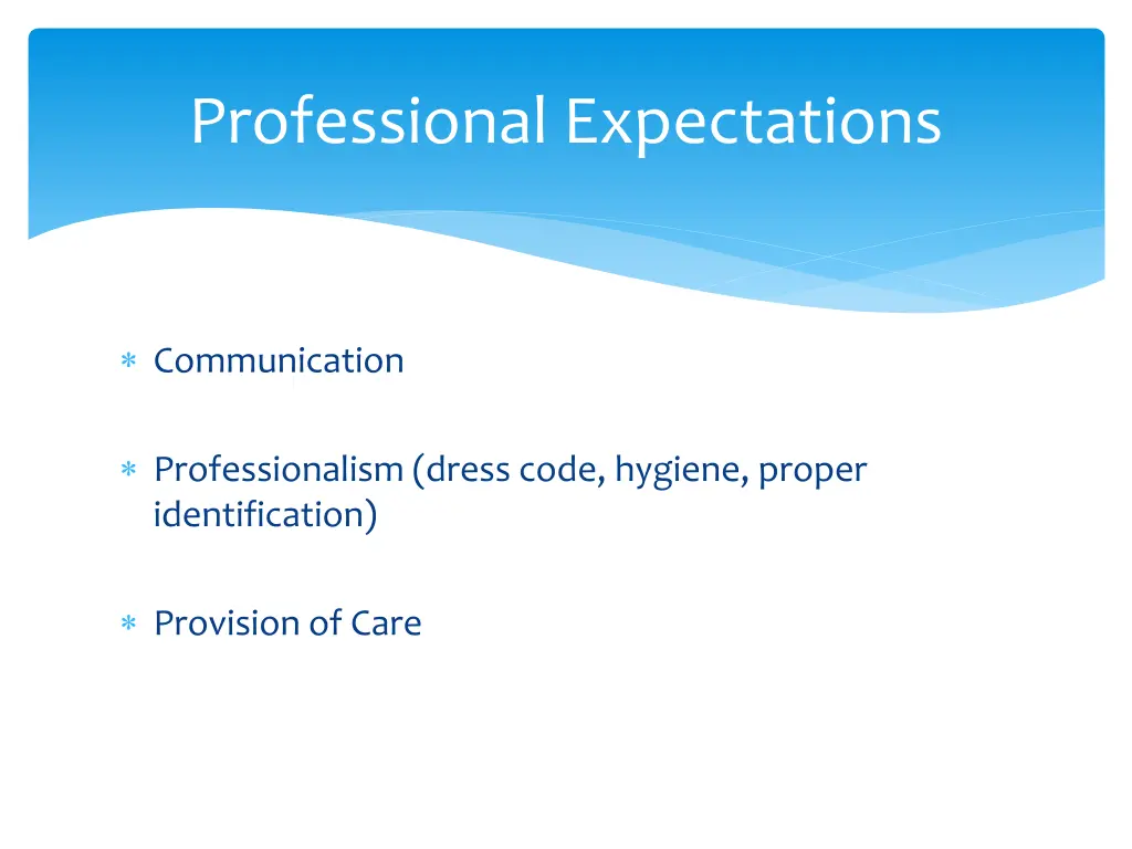 professional expectations