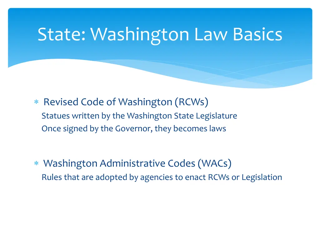 state washington law basics