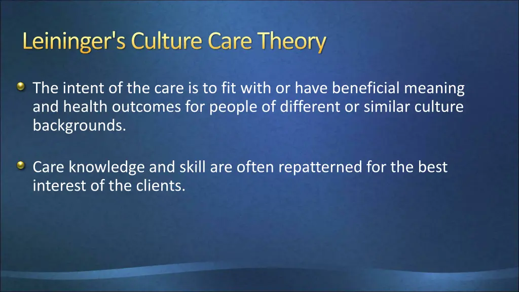 leininger sculture care theory