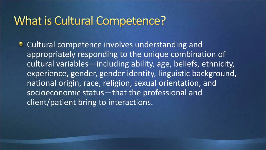 what is cultural competence