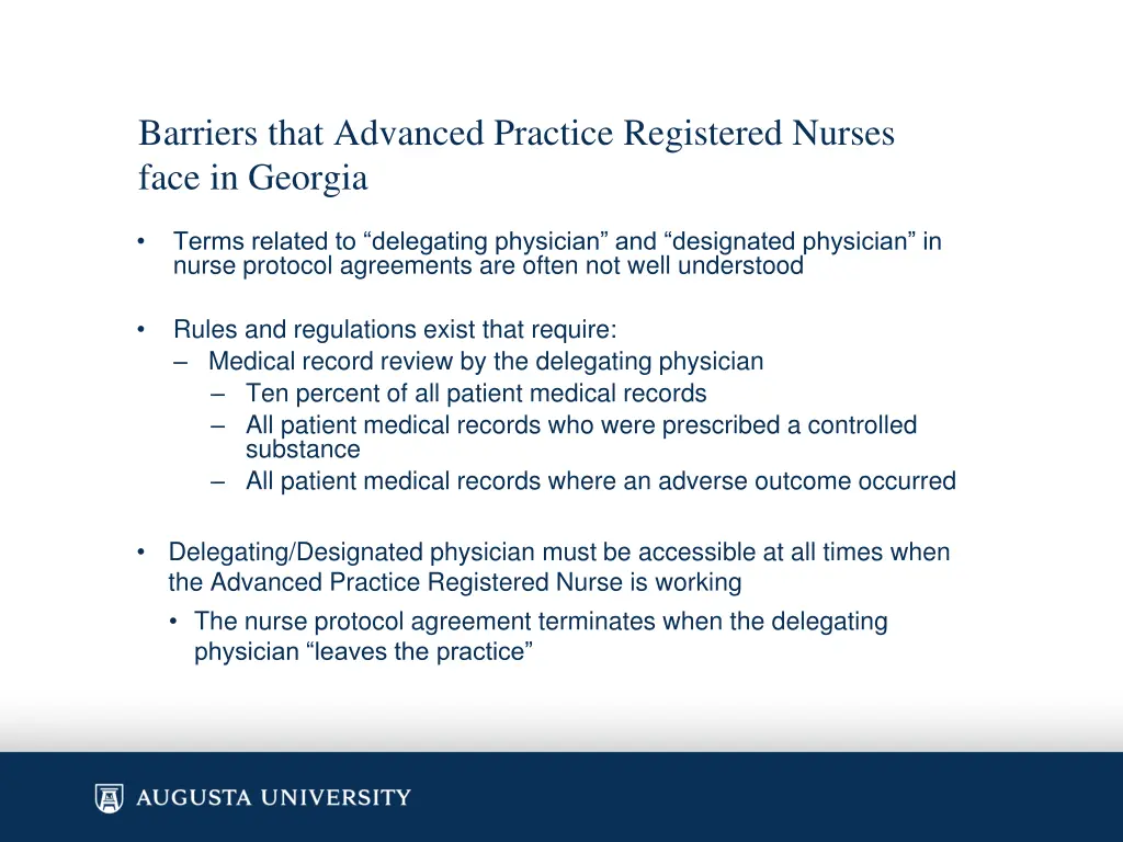 barriers that advanced practice registered nurses 1