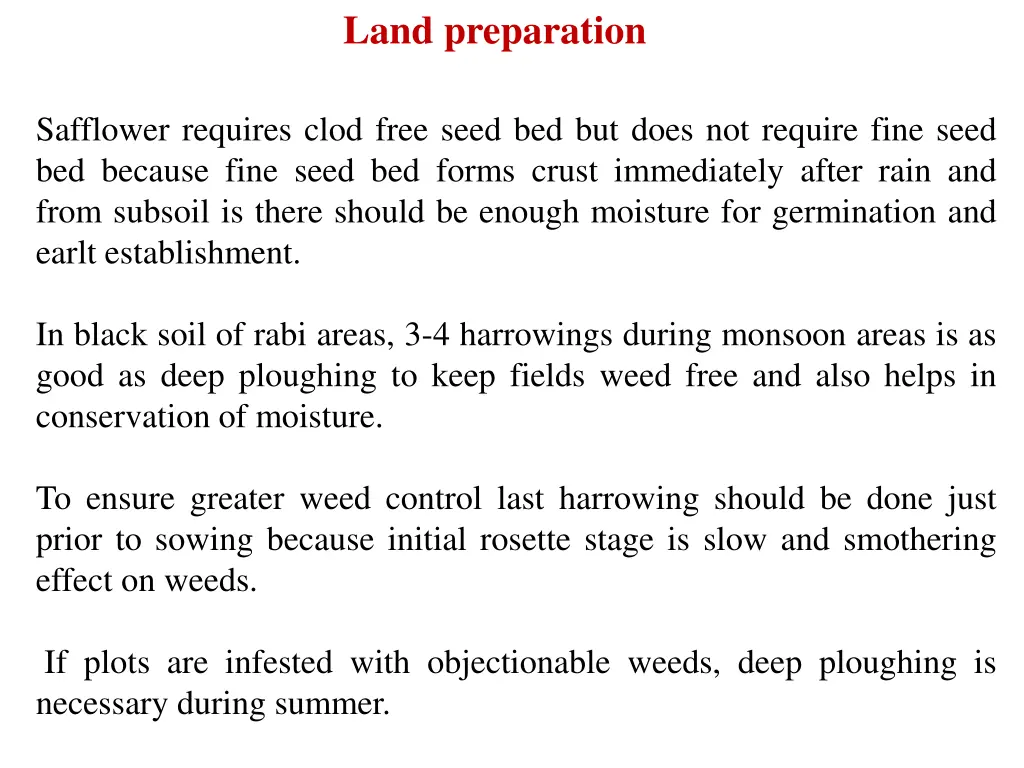 land preparation