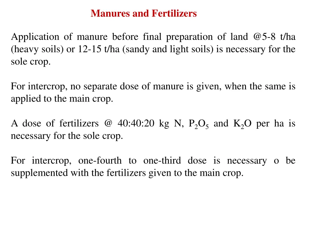 manures and fertilizers