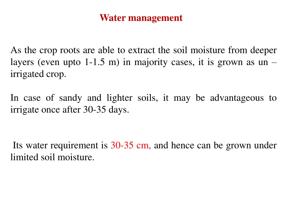 water management