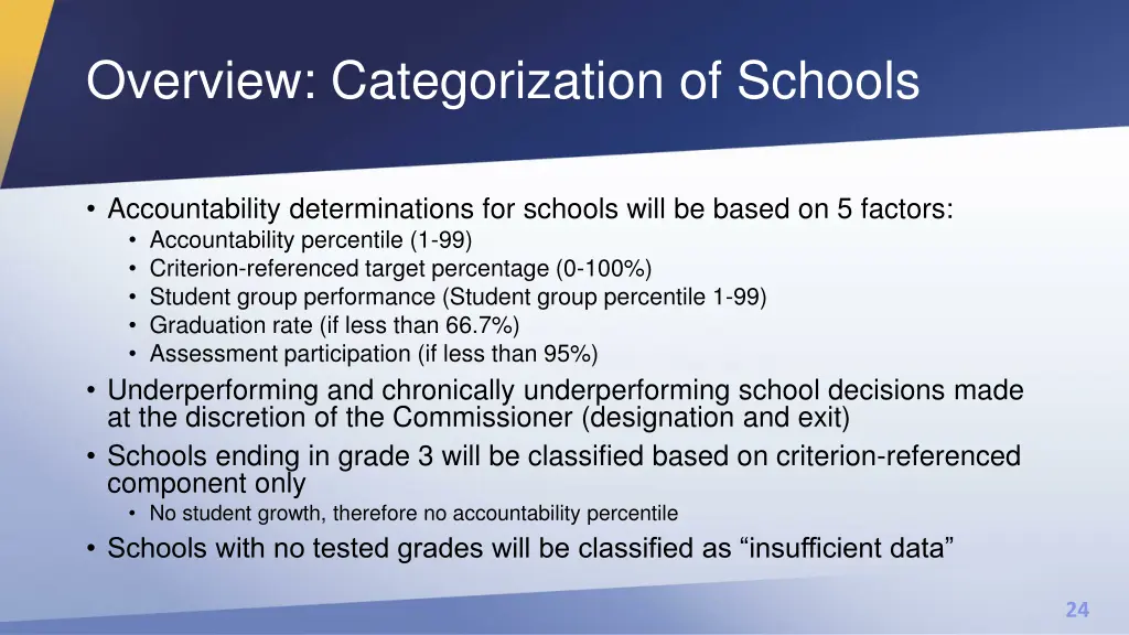 overview categorization of schools