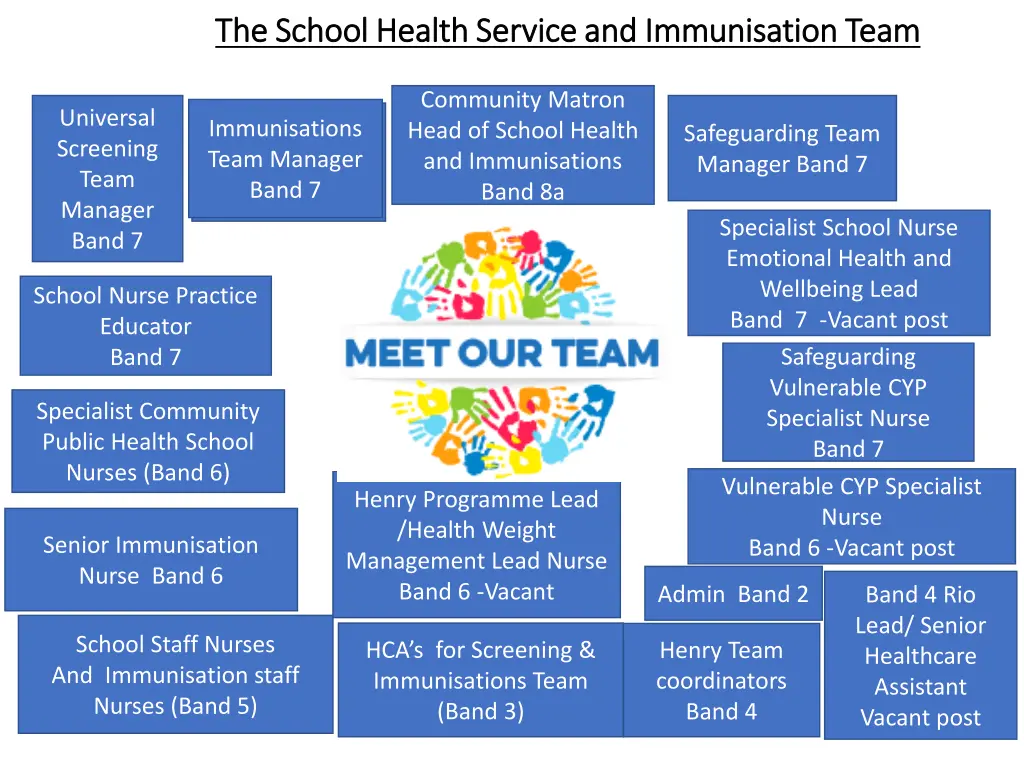 the school health service and immunisation team